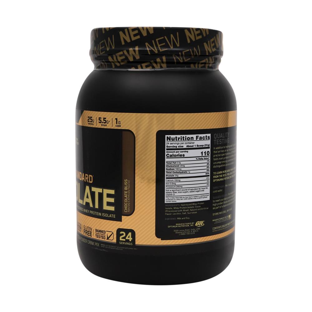 Optimum Nutrition Gold Standard 100% Whey Protein Isolate, Chocolate Bliss 744g