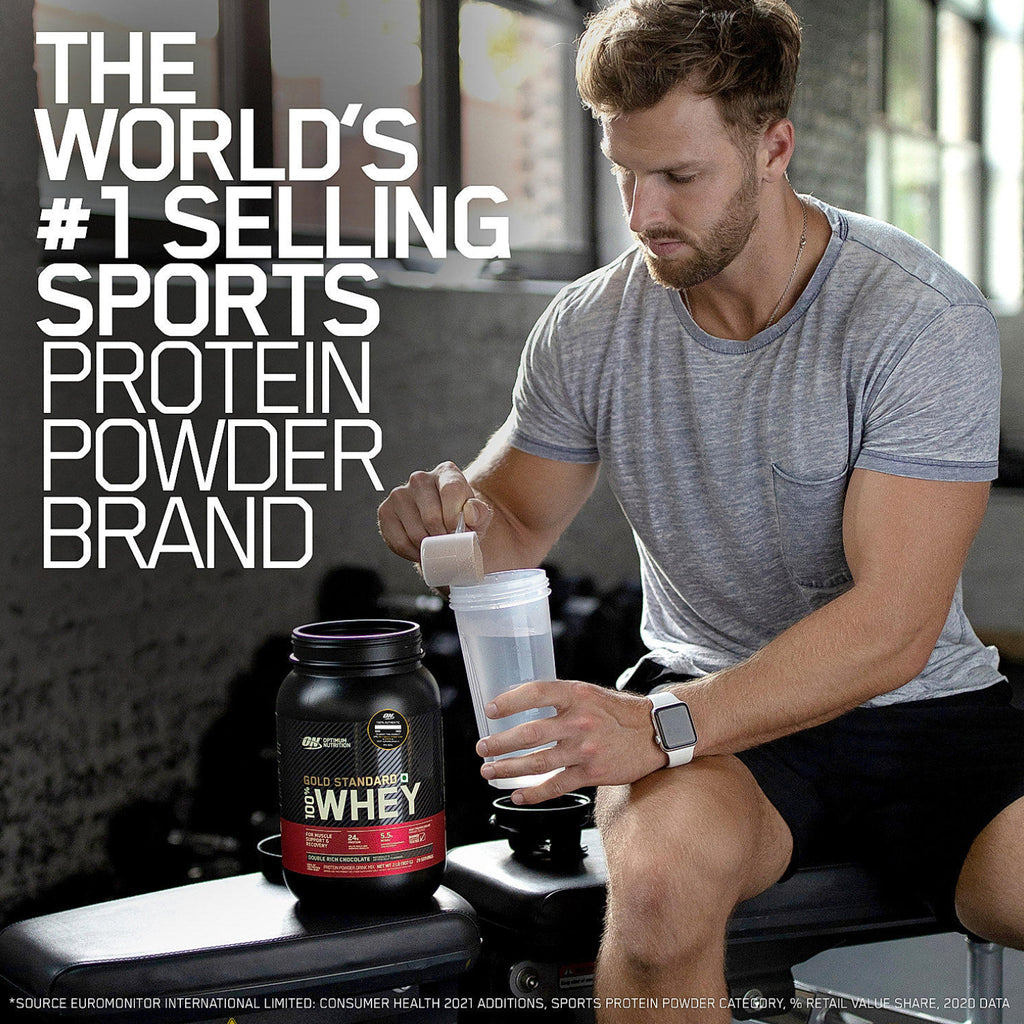 Optimum Nutrition Gold Standard 100% Whey Protein Powder, Double Rich Chocolate 2lbs
